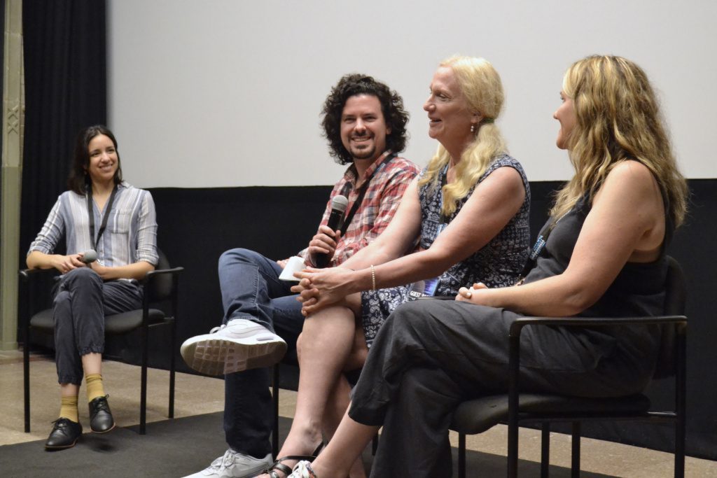 Writer/Director Timothy Hall, Actress Delia Kropp, and Producer Leslie Hall with Judge Myra Rivera at BWiFF 2021