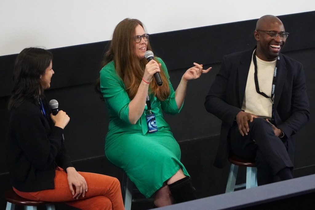 Filmmakers George Ellzey Jr. and Cara Winter during Q&A with Judge Myra Rivera at BWiFF 2024