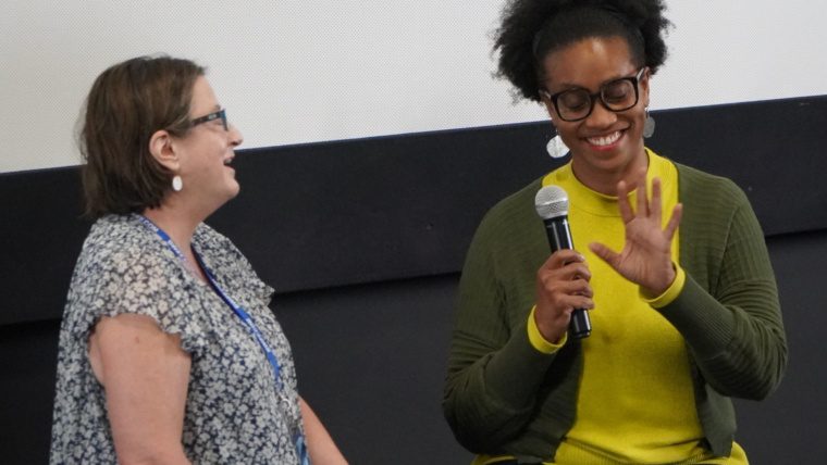 Filmmaker Micere Keels during Q&A with Judge Libi Hake at BWiFF 2024